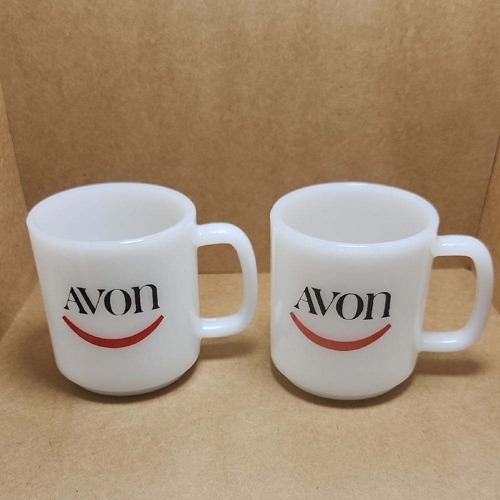 Avon White Coffee Mugs - Set of 2